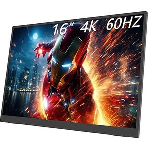 MAFNKOU 16” Portable Monitor 4K UHD 3840×2160 400 Nits 1500:1 Contrast Gaming Display,IPS HDR External Second Screen,4K Portable Monitor for Laptop/Mac/PC/PS5/Xbox with Speakers Stand,VESA Compatible