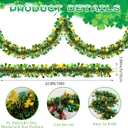 2 x LOAVER 33Ft St. Patrick's Day Tinsel Garland,Green Gold Shamrock Hat Metallic Twist Clover Hanging Garland for St. Patrick's Day Irish Party Tree Home Indoor Outdoor Decor