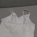 SHENHE Women's Ruffled Tankinni Swimsuit Tummy Control High Waisted Peplum Bathing Suits White Small