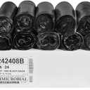 Aluf Plastics High Density Trash Bags, 10 Gallon, 1000 Count, 8 Micron (eq), 24" x 24", Black, for Bathroom, Office, Industrial, Commercial, Janitorial, Municipal, Recycling