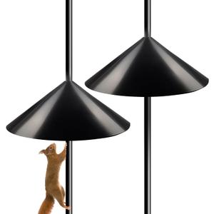 EROCK 2 Pack 19 Inch Squirrel Baffle for Bird Feeder Pole, Outside Pole Mount Squirrel Guards Squirrel Stopper Protects Hanging Bird Feeders and Poles from Squirrels Raccoons Rodents, Black