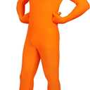 Uisozsfeb Unisex Full Body Spandex Zentai Suit Halloween Costumes Open Face Cosplay Bodysuit for Men and Women, Adults Large
