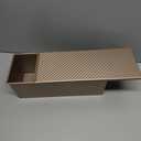 Bread Pan, 13 * 5inch Aluminized Steel Non-Stick Rectangle Pullman Loaf Pan with Lid, Long Sourdough Bread Loaf Pan for Homemade, Deep Bread Tin with Dough Scraper Cutter (Gold)