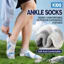 Kids Merino Wool Ankle Hiking Athletic Running Socks Girls Boys Teens Thermal Winter Cozy Warm Thick No Show Socks 6 Pairs