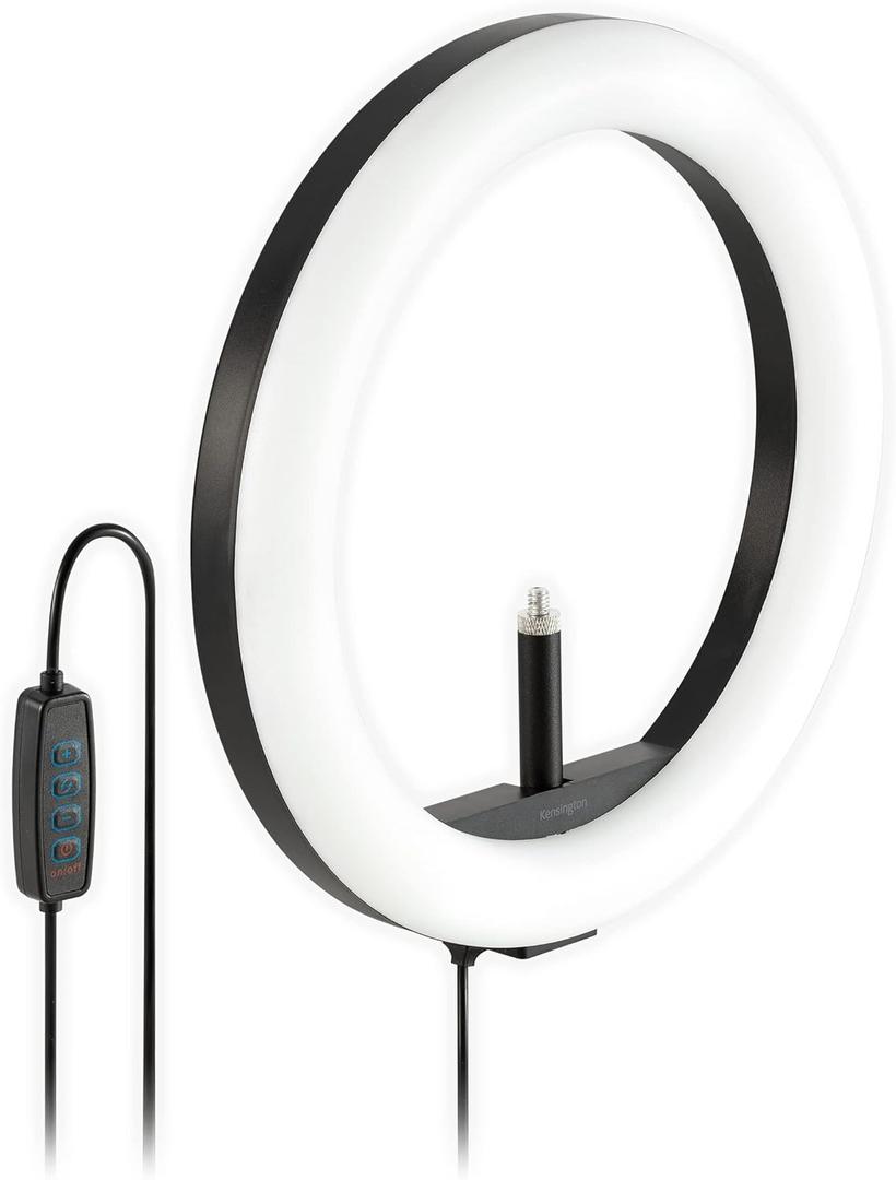 Kensington L1000 Bicolor Ring Light with Webcam Mount for Video Conferencing (K87653WW)