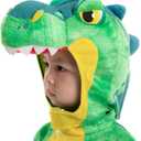 Spooktacular Creations Halloween Dinosaur Costume Kids, T.rex Costume Outfit with Egg for Toddler Child Dress Up Party (Green, M)