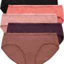 Hanes Women's Hipster Underwear Pack, Breathable Mesh Panties for Women, 5-Pack (12, Tan/Purple/Pink/Coral/Black)