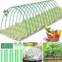 70 PCS Garden Hoops for Raised Beds 14 Sets Garden Tunnel Hoops Greenhouse Hoops Grow Tunnel, Rust-Free Fiberglass Garden Hoops Frame for Netting Shade Cloth Cover