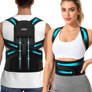 Posture Corrector for Women and Men, Back Brace Support for Upper and Lower Back Pain Relief, Adjustable for Back straightener, Spine Alignment, Scoliosis, Hunchback, Spine Corrector (L ( Waistline 30.5"-37" ), Black)