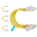 Cat6 Slim Patch Cables 0.5 Feet 10-Pack Yellow, Cat6a Patch Cables 10Gbps 550MHz High-Speed, Cat 6 Ethernet Cable Pure Copper UTP, Flexible & Thin Patch Cable Cat 6 for Network Cabling