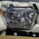 Headlights for 2014-2021 Toyota Tundra, Not For Models W/Adjustable Headlight Leveling Dial/Buttons *Not Compatible* W/Factory LED DRL Models, Headlamp Replacement Chrome Housing (OE Style Replacement, Clear Lens I Chrome Housing I Amber Reflector) (Pack Of 2)