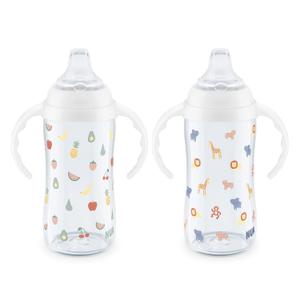 NUK Learner Cup, 8+ Months, Fun Fruits and Animal Collection, 10 Oz, Pack of 2, BPA-Free, Soft Spout, Spill Proof Sippy Cup