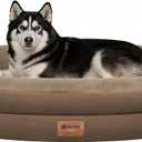 Orthopedic Dog Bed for Extra Large Dogs, XL Waterproof Dog Bed with Bolsters, Supportive Egg Crate Foam Pet Couch Bed with Removable Washable Cover & Non-Slip Bottom, Coffee