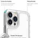 PATCHWORKS Lumina Designed for iPhone 13 5G Case 6.1 inch (2021) Diamond Crystal Clear Never Yellow Shockproof Hard Back Slim Thin Protective Soft Flexible Protector Transparent - Black