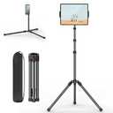 XXZU 72in Tablet Floor Stand Tripod, Tablet Stand Floor with 360° Ball Head, Height Adjustable Floor Stand Holder with Case, Sheet Music Stand for iPad/ iPhone/ Kindle and All 4.7-13” Devices