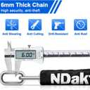 NDakter Bike Lock, 5 Digit Combination Heavy Duty Anti Theft Bicycle Chain Lock, 2.62/3.2/4.27/5/6Ft Long, High Security Resettable, Suitable for Bike, Scooter, Door, Gate, Fence-4/6mm Thick
