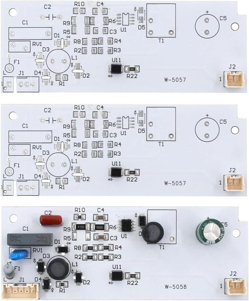 W10515058 1Pc & W10515057 2Pcs Refrigerator LED Light Control Board, Not Included Cover, Light Module Replacement Compatible With Whirlpool, Kenmore, Maytag