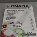 Compact Vacuum Sealer for Food with 30 Reusable Bags  Portable Vacuum Sealer Machine, Food Vacuum Sealer Handheld, Keep Meals Fresh Up to 6X Longer, Easy Storage & Travel Friendly - White-I