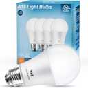 A19 LED Light Bulb,9W E26 Light Bulbs(60 Watt/80 Watt Equivalent),2700K Warm White,Non-Dimmable,800LM Standard Base for Bedroom, Kitchen, Living Room, Office,UL Listed,4 Packs