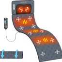 Full Body Massage Mat with Heat 10 Vibrating Motors & 9 Massage Modes 4 Heating Pads Massager Chair Pad Back Massager with Movable Neck Pillow Heating Pad with Auto Shut Off