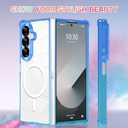 tharlet Designed for Samsung Galaxy Z Fold 7 Case [Compatible with MagSafe] [Crystal Clear Anti-Yellowing] Slim Fit Women Girls Soft TPU & Hard PC Back Cover for Galaxy Z Fold 7, Blue