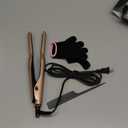 3/10 Inch Pencil Flat Iron, Small Flat Irons for Short Hair, Beard and Pixie Cut, Mini Hair Straightener Small Ceramic with Adjustable Temperature, Include Glove (Rose Gold)