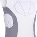 Soared Youth Baseball Chest Protector - High-Density XPE Foam, Padded Compression Shirt for Softball Football Lacrosse (Large, White)