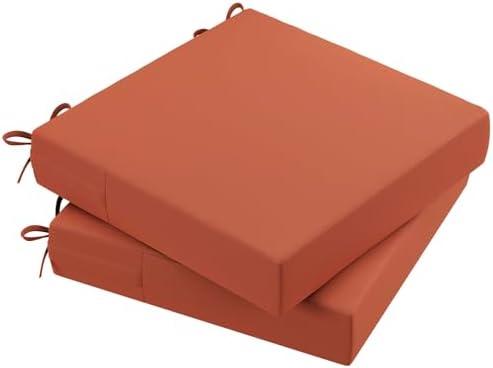 AAAAAcessories Outdoor Seat Cushions for Chairs, Waterproof, Fade-Resistant Patio Furniture Replacement Cushions, 20" x 20" x 3", Set of 6,, Rust
