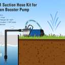 FLUENTPOWER 13FT x 1" Suction Hose Kit with Check Valve, Corrugated Pipe 13ft Long, Water Intake Hose Set, Aspiration Hose for Shallow Well Sprinkler Garden Booster Pump with 1 Female Inlet (13FT Plastic Fitting-Black)