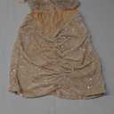 Women's Rhinestone Sequin Party Dress Ruched Full Slip Dress Cocktail Homecoming Clubwear (Medium, 708apricot)