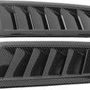 Car Hood Vents, Stick on Vents for Car Bonnet, 2pcs Universal Decorative Air Intake Scoop Side Vents (Carbon Fiber)