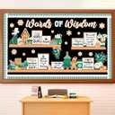 2 x Christmas Bookshelf Bulletin Board Set Words of Wisdom Classroom Decorations Inspirational Christmas Gingerbread Man Paper Cutouts for Xmas Winter Holiday School Classroom Decor