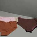 SHARICCA Seamless High Waisted Underwear for Women Cheeky Underwear Wave Edge No Show Bikini Panties Ribbed Panties Pack (X-Large, 5p - Brown)