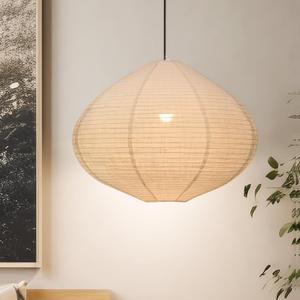 1PCS Hanging Lamp shade Oval 20INCH Blended Linen Pendant Lampshade Handmade Hanging Lantern Minimalist White Lamp Decorations Suitable for the Living room Hallway Bedroom and Kitchen