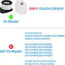 IZ662H IZ682H Filters for Shark Rocket Pet Pro IZ662H IZ682H Stick Vacuums, Include 2 Pack Filter and 4 Pack Foam and 4 Pack Felt Filter Kit