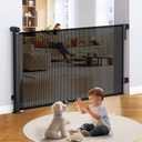 Uamector Retractable Baby & Dog Gate, Adjustable Mesh Safety Gate Extends to 72" Wide 34" Tall for Stairs Doorways, Indoor Outdoor Use