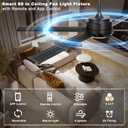 Ohniyou 60" Industrial Ceiling Fan with Lights - Remote & APP Control, Dimmable, DC Motor, Outdoor Fan with Aluminum Blades for Patio Living Room, Black