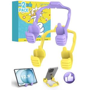Stocking Stuffers for Teens Adults Kids Men Women: Tablet Stand for iPad Thumbs up Cell Phone Stand Holder for Desk Teen Girl Gifts Trendy Stuff for Wife Husband Guys Ideas Gifts for Christmas Pack Of 2