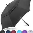 ZOMAKE Golf Umbrella Windproof, Extra Large Oversized Heavy Duty Double Canopy for Rain, Sports Games & Push Cart(68inch,Black)