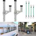 Aluminum Side Mount Trailer Ladder Rack, Lightweight Rustproof Adjustable Ladder Rack for Open and Enclosed Trailer Exterior Side Wall, 150 LBS Capacity - Carry 1 Ladder
