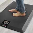 GORILLA GRIP Comfortable Cushioned Kitchen Mats for Floor, Waterproof and Stain Resistant Soft Top, 3/4 Inch Thick Ergonomic Standing Desk Anti Fatigue Mat, Foam Supports Ankles and Feet, 17x24, Black