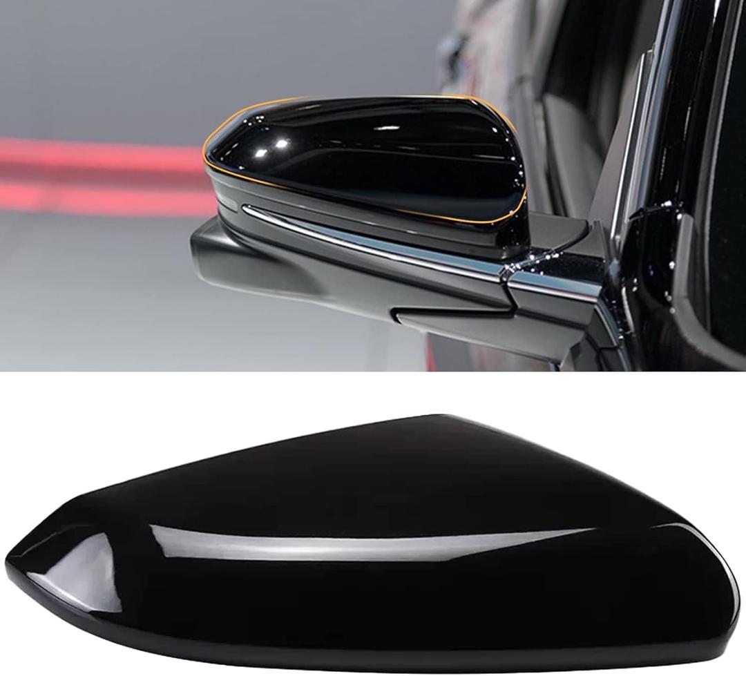 Moonlinks Compatible with 2016-2021 Honda Civic Passenger Side Mirror Cover,Glossy Black for 10th Gen Civic,2019-2022 Insight,RH Side Door Rearview Mirror Cap Trim(1PC)