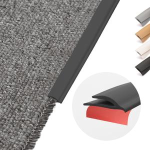 Flexible PVC Carpet Edge Trim Strip, Self Adhesive, Cuttable Carpet & Floor Transition Strip from Carpet to Tile, Waterproof Edging for Rugs & Mats, High Traffic Safety, for Carpet Thickness Within 5mm (6.6Ft, Black)