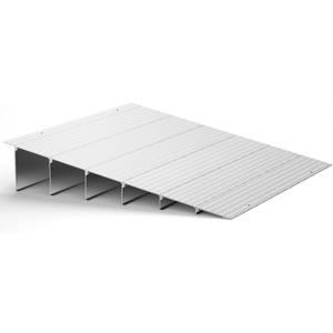 Door Threshold Ramp 6" Rise Door Ramp Aluminum Entry Ramp or Doorways Rated 800 lbs Load Capacity forWheelchair Scooters Power Chairs Walkers Metallic