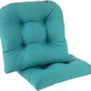 Klear Vu Gripper Overstuffed Universal Non-Slip Dining Chair Cushions for Kitchen Decor or Office Use, U-Shaped Skid-Proof Seat Pad, 15x15 Inches, 2 Count (Pack of 1), Solid Teal Blue