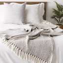 DII Woven Throw Collection 100% Cotton, Basketweave, 50x60, Brown