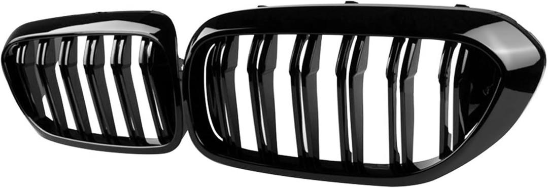 G30 Grille, Black Front Kidney Grille Grill Compatible with BMW 2017-2020 5 Series G30 M5 530e 530i 540i 550i, Gloss Black Double Slats