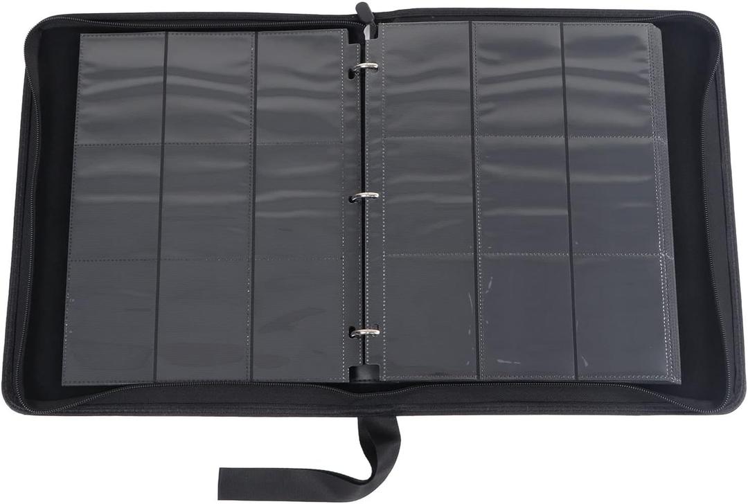9 Pocket Trading Card Binder, 40 Black Card Pages, Prevent Bending Trading Album Display Holder Card Collection Binder for Women Men