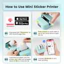 Sticker Printer, Print Pods Mini Printer, Thermal Inkless Sticker Maker Machine with 1 Roll Paper, Versatile App with 2000 Icons and 300 Templates, Impresora Porttil for Notes, Journal, DIY