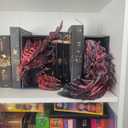 Dragons Awakening Book End – Fantasy Book Nook Insert for Dragon Readers – Unique Home Decor for Bookshelves & Libraries (Head and Tail - Inferno Dragon)